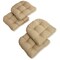 19-inch U-Shaped Spun Polyester Outdoor Tufted Dining Chair Cushions (Set of 4) - Sandstone